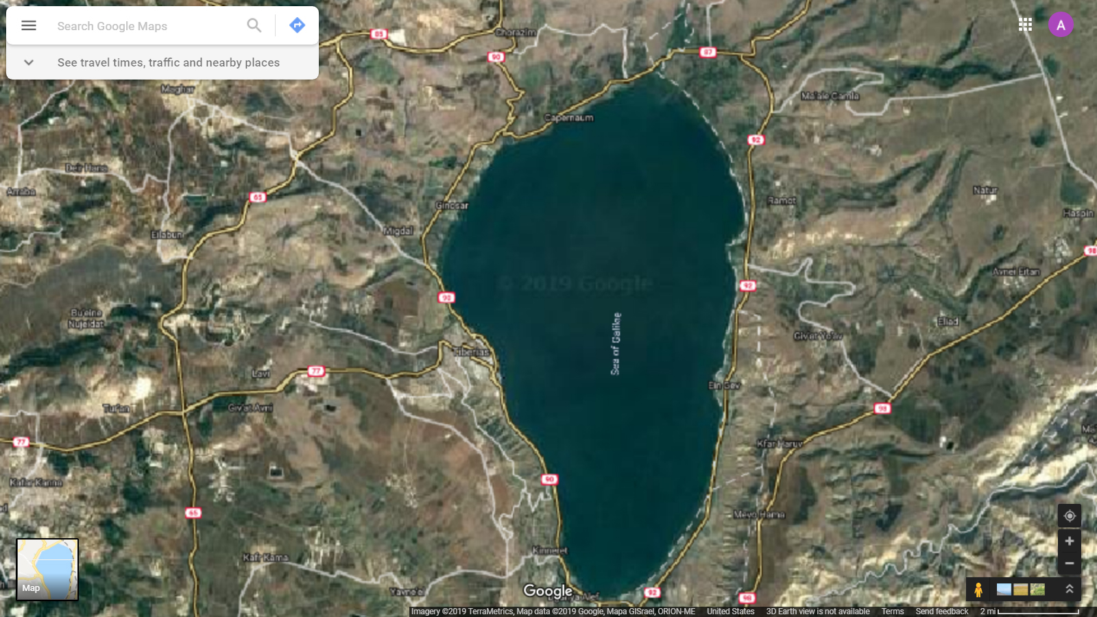 sea of galilee google map